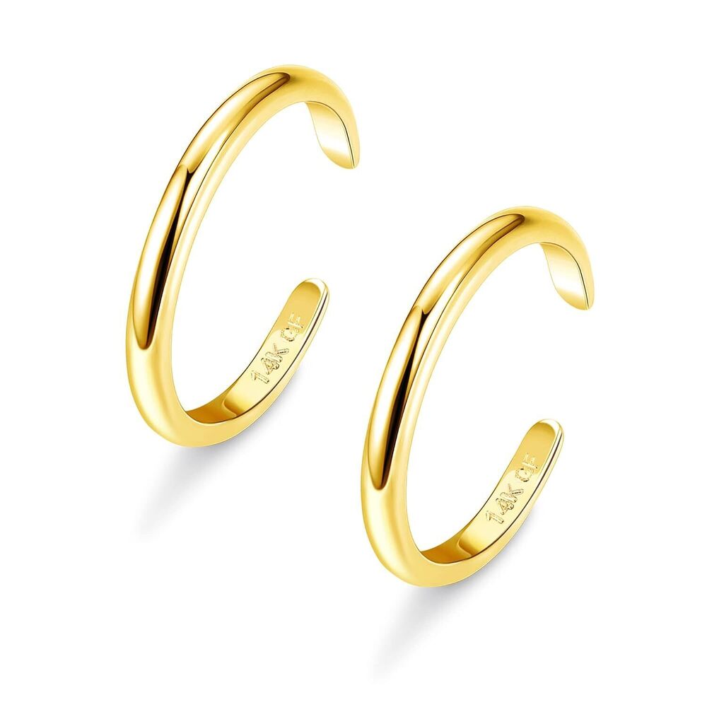 14K Gold Plated Toe Rings Adjustable Toe Ring for Women Thin Toe Rings
